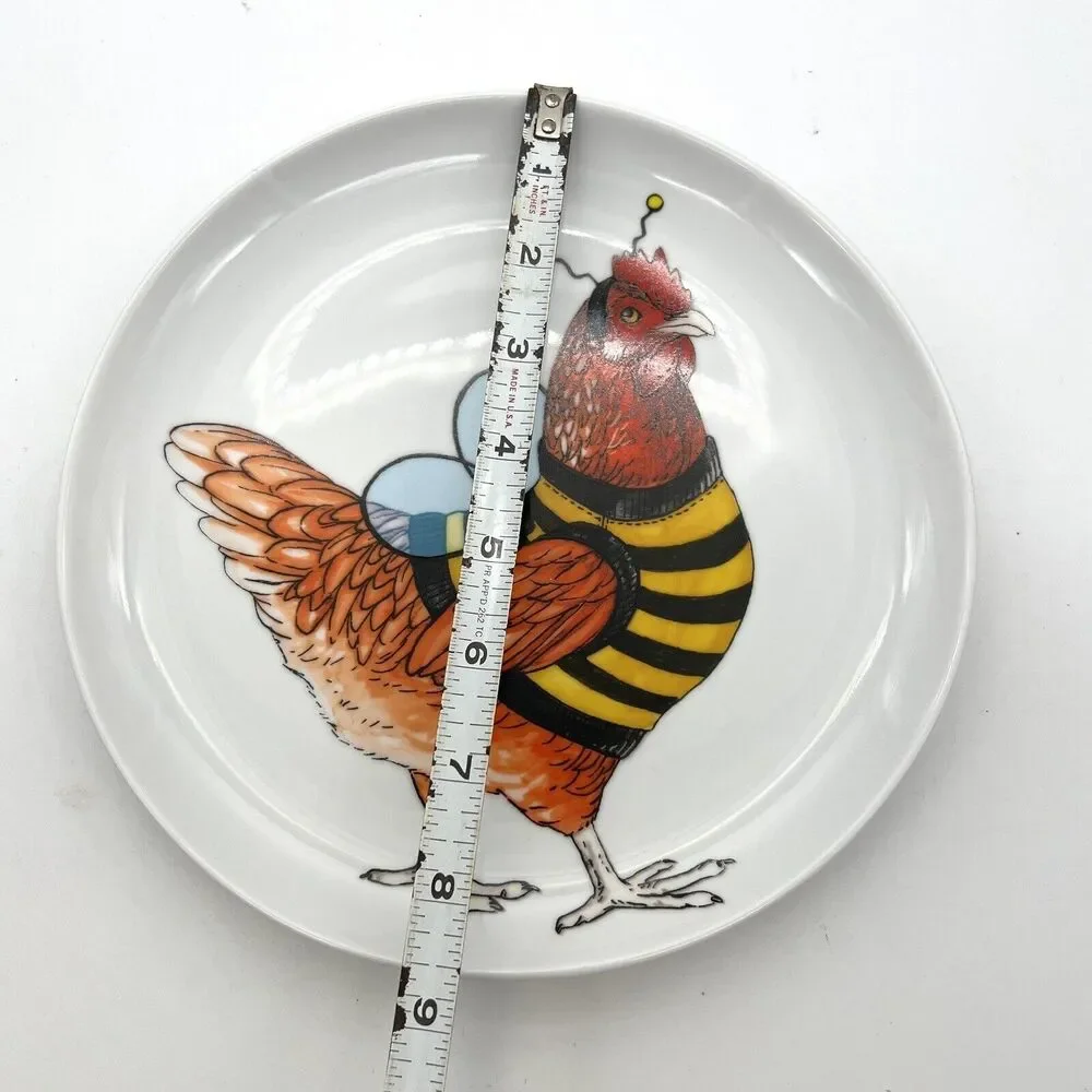 NEW West Elm Rachel Kozlowski Dapper Animal Plate Costume Halloween Chicken Bee